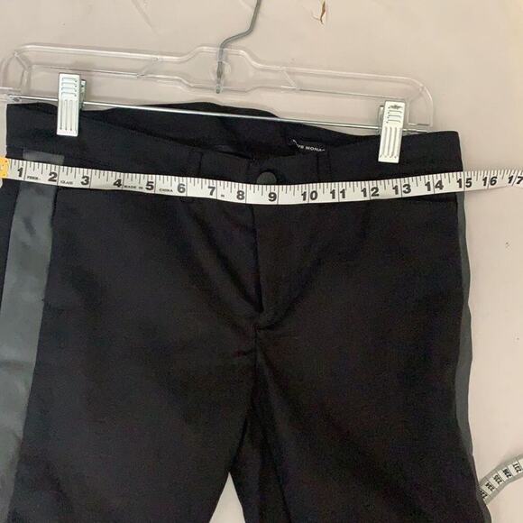 CLUB MONACO BLACK PANTS FAUX LEATHER SIDE SIZE 2 - Picture 6 of 7